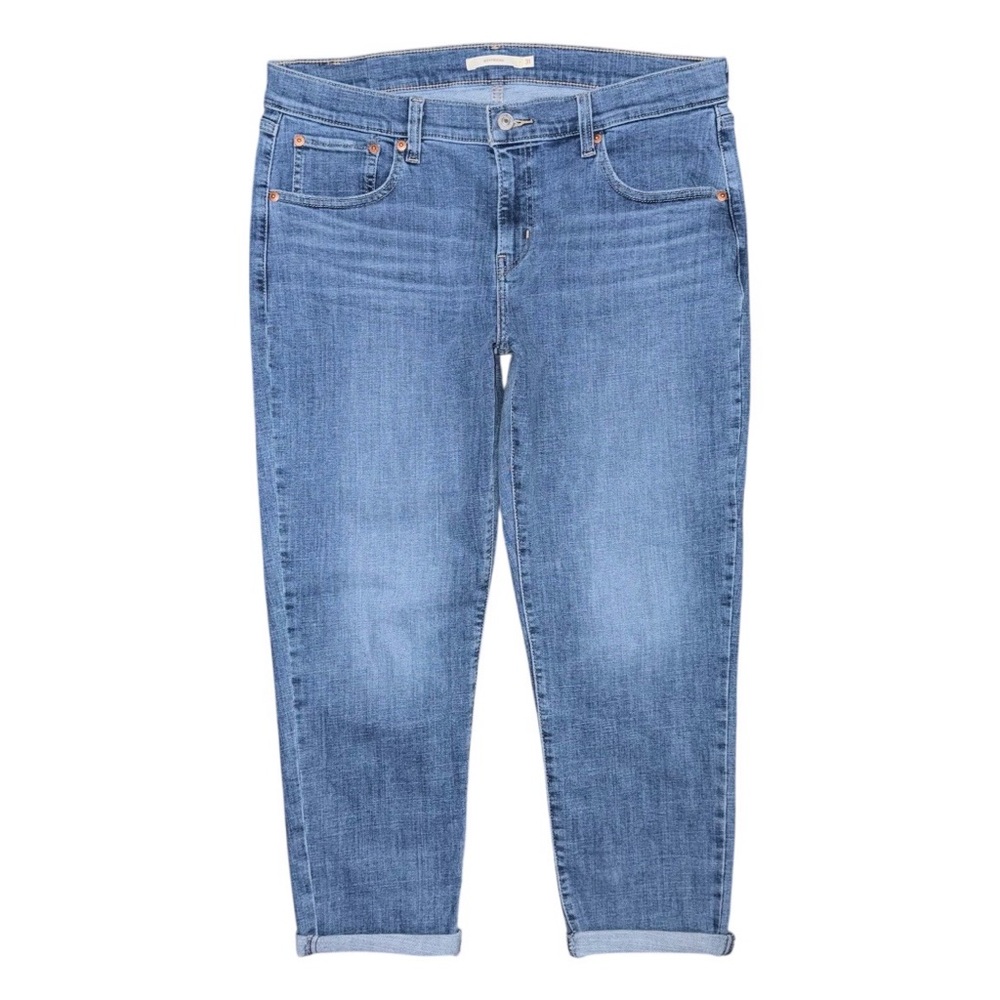 Levi’s Boyfriend Mid Rise Women’s Jeans Sz 31 x 27 Lapis Gem Medium Wash Stretch